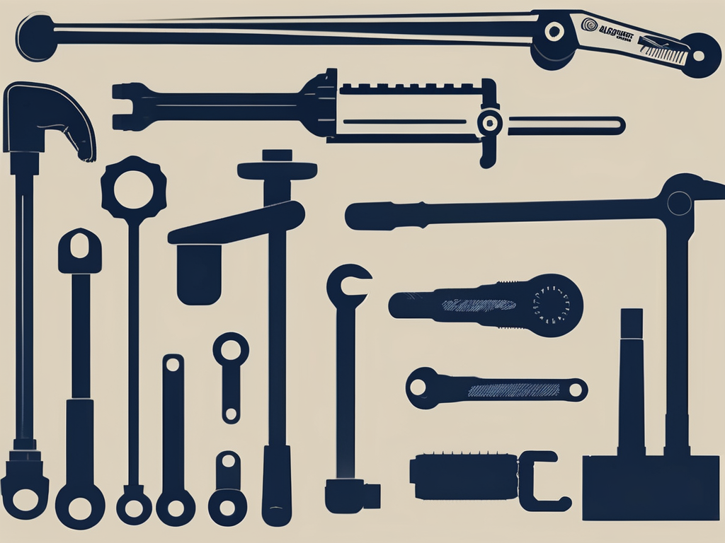 A plumber's tools such as a pipe wrench