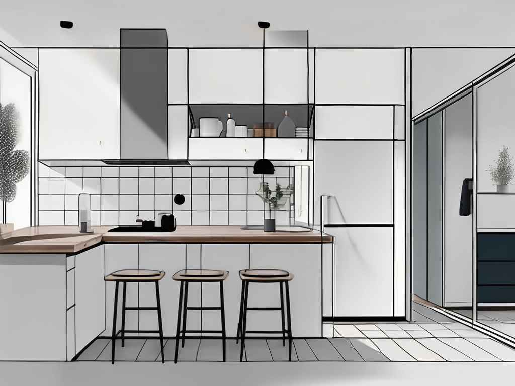 A modern kitchen and bathroom in a fornebu apartment