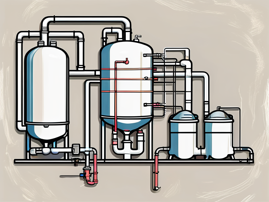 A home's plumbing system highlighting an expansion tank